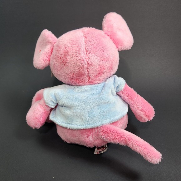 TY Classic Patter Mouse Plush Toy Pink 10 in. With Tags Soft Animal Beanie - Picture 4 of 9